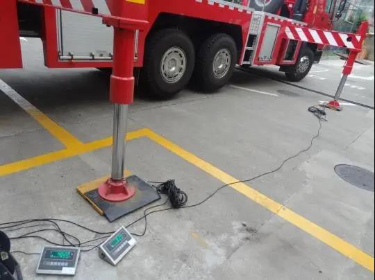 Validierung der Stabilitätsprüfung eines Hebe-Feuerwehrfahrzeugs